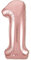 Palloncino 1° Compleanno Numero 1 Gigante Rosa Oro, Palloncino XXL di 100 cm. Decorazione Compleanno Bimba. Ad Aria o ad Elio.