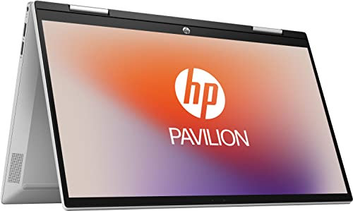 HP Pavilion x360 2in1 Convertible Laptop 14 Zoll FHD IPS Touch Display (Intel Pentium Gold 7505, 8GB DDR4 RAM, 256GB SSD, Intel UHD Grafik, Windows 11, QWERTZ Tastatur) Silber