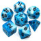 DND-Würfel-Set, polyedrisch, für Dungeon and Dragons, D&D, COC, Rollenspiele, Tischspiele, 7-teilig, mit Würfelbeutel, Blau und Weiß