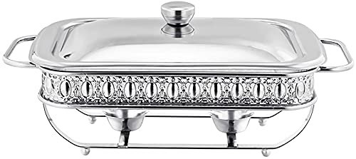 XBSXP Chafing Dish, Chafing Rettangolare in Acciaio Inox Padelle Full Size, Chafing Dish Set per Catering Buffet Warmer, per Buffet Catering Kitchen Party,Argento