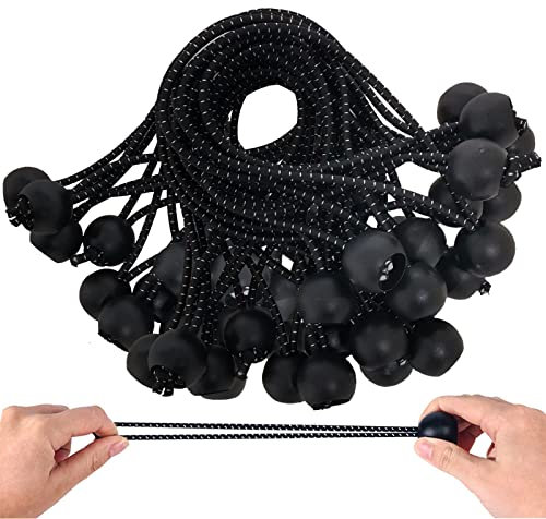 Spanngummi mit Kugel Schwarz für Zelt Planen Banner 25 Stück,15cm,Gummispanner,Spanngummis,Planenspanner,Expanderschlingen,Zeltgummis