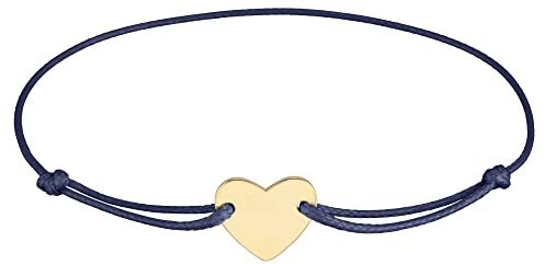 StarAppeal Herz Freundschafts Armband, Herz Armband in Silber und Gold, Größenverstellbar, Makramee Band für Frauen & Mädchen, Handmade (Blau-Gold)