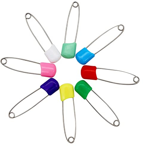 Perni per pannolini con chiusura di sicurezza per pannolini, clip per la testa in plastica con chiusura a clip, per pannolini, con chiusura di sicurezza, ideali per pannolini piatti e prefold (8 pin)