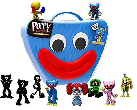 Poppy Playtime - Minifiguren-Sammelkoffer-Set mit Huggy Wuggy 10 Figuren mit exklusiven Figuren, Serie 1