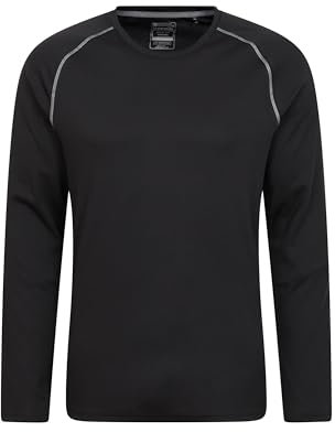 Mountain Warehouse Endurance Mens Top – Long Sleeves, Quick Dry T-Shirt, Highly Breathable Tee, UPF50 Protection Tee Shirt – for, Travelling, Walking, Gym Jet Black M