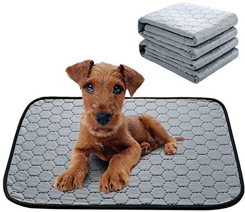 LEEWEITAS Tapis de Dressage pour Chiens Réutilisables, Tapis éducateurs Pipi Lavables pour Chiots avec Base Super Absorbante et Antidérapante pour Chiens, Chats et Lapins-45x60CM (2 pièces)