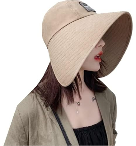 Chapeau de Soleile Femme Chapeau d’Eté Large Borde Respirante Casquette de Visière Protection Viasge et Cou Protection Solaire Anti-UV Capeline Pliable pour Plage Voyage Vacances Pêche Camping Piscine
