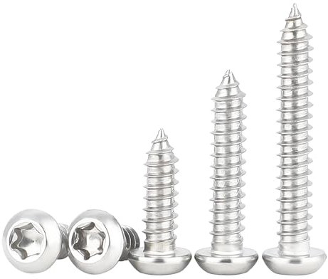 Qrity 25 Pièces M6x12mm Vis Autotaraudeuse, Vis à Tête Cylindrique Torx, vis Autoperceuses à Tête Ronde en Acier Inoxydable
