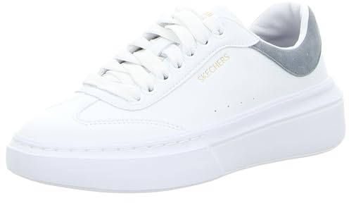 Skechers Women's Cordova Classic Best Behavior Sneaker, White Duraleather Blue Trim, 6.5 UK
