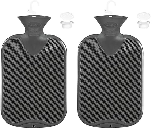 Fashy 2 L Single Ribbed Hot Water Bottle (Confezione da 2)