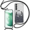 Phoona Couqe Magnétique pour Samsung Galaxy S22 Plus 5G Con Cordon, Compatible avec MagSafe, Brillant Glitter Pailleté Antichoc Durable Résistante Etui Housse pour Samsung S22 Plus 5G Bumper, Noir