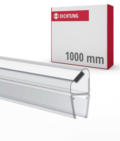 Gedotec Magnet-Duschlippendichtung für Duschtüren wasserabweisend | 1 Paar Profil-Dichtung 180° | Länge: 1 m | Duschdichtung 6mm - 8mm| Türdichtung PVC Transparent | Duschkabinen Dichtungen Duschwand
