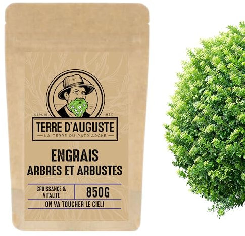 Terre d'Auguste - Engrais Arbres et Arbustes 850G - Idéal pour Arbre Fruitier, Arbuste, Conifères