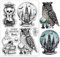 GLOBLELAND Magische Kristallkugel Transparente Silikonstempel Eule Kerzen Klare Stamps Halloween Silikonstempel Für Kartengestaltung DIY Prägung Journaling