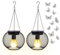 Solar Lights Outdoor Garden Lantern 2 Pcs Set Hanging Garden Ornaments Outdoor, Garden Lanterns Solar Powered for Garden Decoration, Terrace, Tree Balcony, Lawn