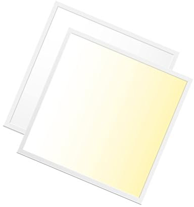 WSU Lights 2x LED Panel, Deckenleuchte, 60x60cm, 4000lm, 3000K, 36W, inkl. Trafo, Rasterleuchten, Einlegeleuchte, Büroleuchten (3000K, 2 Stück)