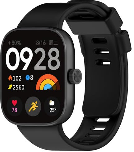 Wownadu Straps Compatible for Xiaomi Redmi Watch 4/5, Compatible for Xiaomi Smart Band 8 Pro / 9 Pro Strap Black for Women Men, Silicone Sport Strap Replacement Wristbands