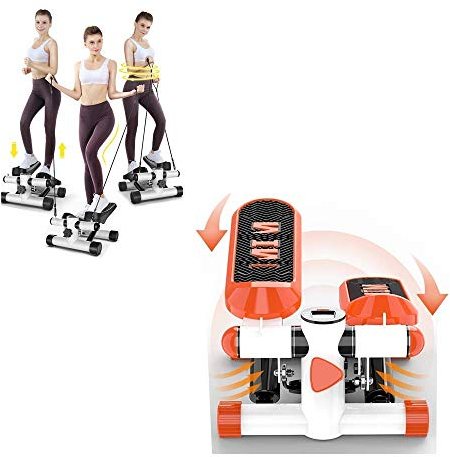 Stepper-Trainingsgerät Step Mini, Stepper-Aerobic-Motor, Fußpedal, kleine Sportgeräte mit Power-Seilen für Zuhause, 1 Stück (1 Stück)