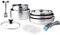 SHOP-STORY - AM0025 : Batterie de Cuisine 10 Pièces Arthur Martin Poêles et Casseroles en Inox avec Accessoires, Tous Feux Dont Induction