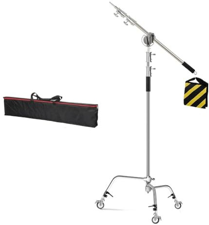106 cm–249 cm Edelstahl-Querlenkerstange mit Gewichtstasche, Zubehör, Verlängerungsstange, Fotostudio-Set, Lichtstativ(Crossbar and Wheels)