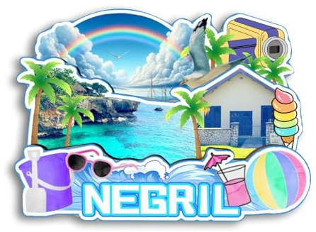 Quwsne Refrigerator Magnet Negril Jamaica Fridge Magnet City Travel Souvenirs Tourist Gifts 3D Classic Landmarks Handmade Crafts Home Decoration2097