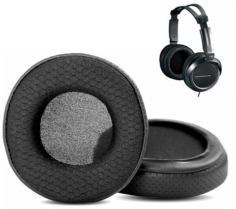 HTINDUSTRY Cojines de Repuesto Compatible con JVC HARX300 Auriculares Almohadillas con Cuero Transpirable/Tejido Duradero y Espuma de Memoria
