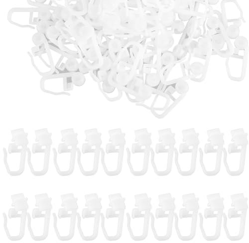 JJUNW 100 feltrini per tende, 10 mm, ganci universali per binari, ganci per tende, ganci da appendere, ganci per tende da doccia, tende da finestra