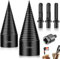 Holzspalter Schraube Kegel Set,32mm + 45mm Bohrkegel Holzspalter mit 3 Bohrgriffe,Spaltholzkegel Holzspalterbohre,Brennholzspalter Bohrer,Schraube Kegel,Holzspalter Schraube Kegel für den Haushalt