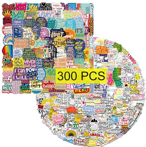 GTOTd Inspirational Sticker Sprüche Aufkleber (300 Stück) Motivational Geschenke Merch für Laptop Wasserflasche Telefon Zubehör Auto Stoßstange Fenster Helm Dekor Teens