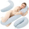 Stillkissen XXL Seitenschläferkissen Schwangerschaftskissen Lagerungskissen - Baumwolle Pregnancy Pillow Erwachsene - 190 cm Salbeifarbe