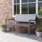 UDPATIO Gartenbank Wetterfest aus Polyrattan, Rattan Sitzbank Outdoor, Terrassenbank mit Rückenlehne & Armlehnen, Balkon Bank 320kg belastbar für Garten, Balkon, Terrasse, Grau
