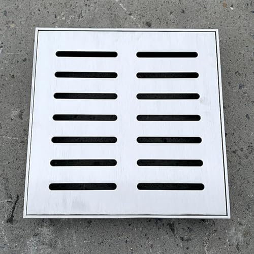 QYANPEN Coperture per tombini da Esterno 10x10 15x15 20x20 25x25 30x30 40x40 50x50 60x60 cm Griglia di drenaggio Quadrata, Copertura per tombino da Esterno in Acciaio Inox 304 per Cortile, fognatur