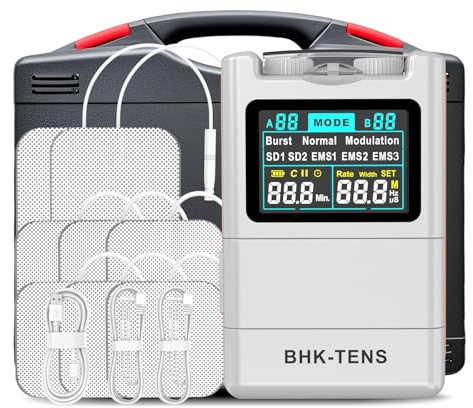 BHK-TENS EMS Muskelstimulator zur Linderung von Rückenschmerzen KR800 (800 Silber)