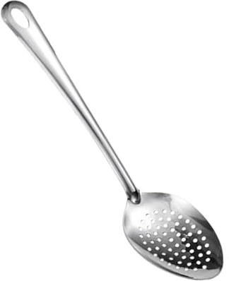 Sghtil Cucchiaio forato per cucinare, mestolo da 38 cm, con fori di sgocciolamento, antiaderente, utensili da cucina per mescolare, friggere per la casa, il campeggio a buffet