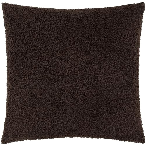 Yard Cabu Cushion Cover (Chocolate, 55 x 55 cm) | Scandi Minimalist Chunky Boucle Textured Decorative Case