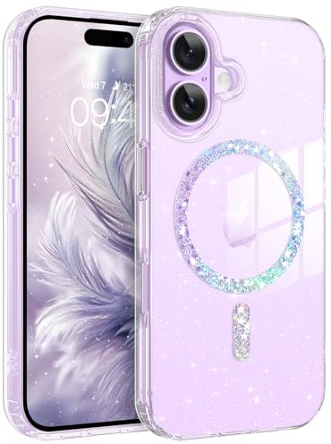 BENTOBEN für iPhone 17 Hülle [Compatible with Mag-Safe] Handyhülle iPhone 17 Glitzer Transparent Magnetisches Case Slim Bumper Silikon Cover Dünn Hülle für Frauen Mädchen Bling Crystal Klar