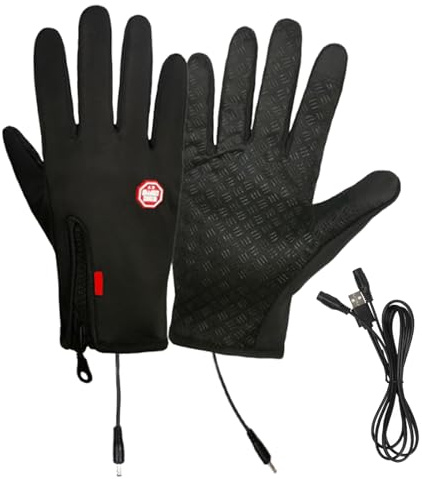 Lruvaqi Heated Gloves For Women | Cold Weather Hand Warmer Electric Heating Gloves | Waterproof Finger Touch Screen Non-Slip Warm Glove for Cycling, Running, Driving, Hiking, Hunting