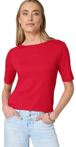 Damen Kurzarm Shirt mit Knopfdetail
