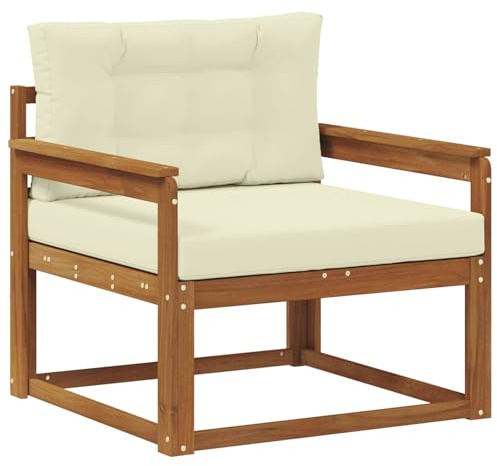 vidaXL Outdoor Mittelsofa Massivholz Akazie Natur, Akazienholz Mittelsofa, Langlebige Lounge für den Außenbereich, Modernes Terrassensitzmöbel, Stylische Garten-Couch, Wetterfeste Möbel