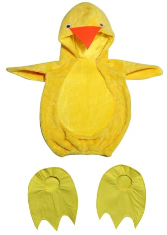 Costume Halloween Enfant, Poulet Canard 3D, sans Manches, Polaire à Capuche, Gilet, surdimensionné, avec Chaussures, Cosplay, de 1 à 6 Ans#M