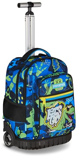 Mitama Zaino Trolley Run Maxi CoolDino, Spallacci a scomparsa, Bambini e Bambine, Tasca Porta Borraccia, Doppio uso, blu