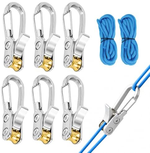Xinjieda 6Pcs Rope Tightening Brass Fitting For Camping Hiking Boats | Durable Industrial Brass Accessories, Cord and Roped Tightening Tool ,Rapid Adjuster
