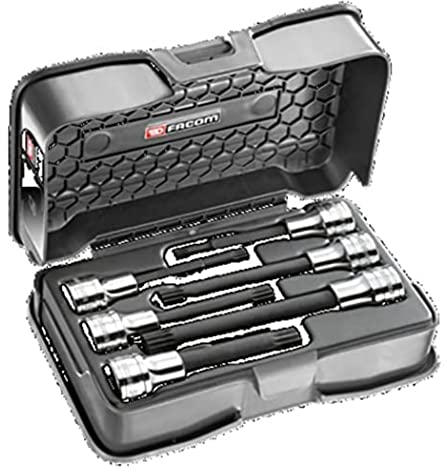 FACOM SV.LJ6B Coffret de douilles XZN Métriques, Noir/Gris, 1/2, Set de 6 Pièces