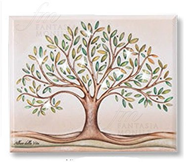 Acca Quadro Albero Della Vita Cristalli Swarovski Legno Misura 18x22 QD.14 AL