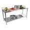 Royal Catering RCAT-180/60-N Tavolo da Lavoro Piano di Lavoro per Cucina con Alzatina (180 x 60 x 85 cm, Carico max.170kg, Piedini regolabili, Acciaio inox)