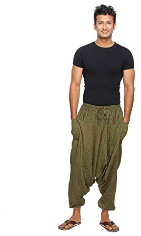 Simandra Singharaja Haremshose Pumphose Aladinhose Pluderhose Yoga Goa Freizeithose Herren Farbe Grün, Größe One Size