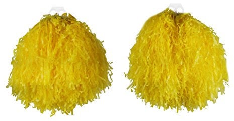 I LOVE FANCY DRESS GELBE Pompoms Tanz PUSCHEL WEDEL ZUBEHÖR FÜR Cheerleader + SPORTVERANSTALLTUNG ODER Fasching UND KARNEVA= 12 Paar (24-STÜCK)