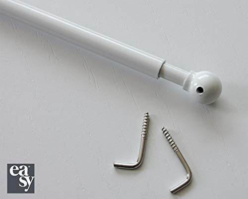 Stange Ø8 ausziehbar 50-70 cm weiß lackiertes Aluminium