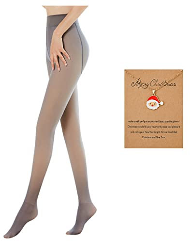 LOPILY Thermostrumpfhose Hautfarbe Thermo Strumpfhose Damen Gefütterte Leggins Damen Winter Warm Winterleggings Dehbare Thermoleggings Thermounterhosen Blickdicht Frauen Leggings mit Innenfleece 220G