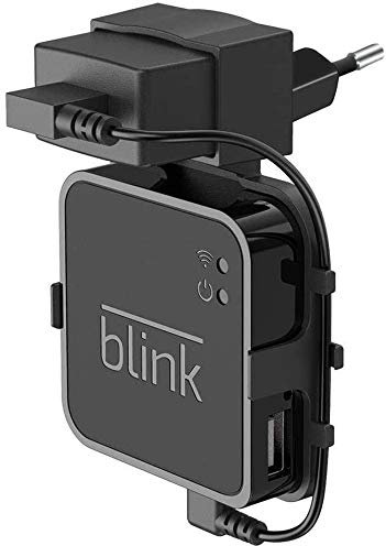 TIUIHU Socket Wall Mount for Blink Sync Module 2, Easy Mount for Brand New Outdoor Flashing and Brand New Indoor Camera with Easy to Mount Short Cable (Black, 1 Pack)
